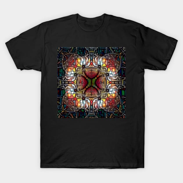 Stained Glass Fractal T-Shirt by Mistywisp